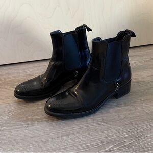 Women’s Black Leather Chelsea Boots Boemas Vera Goma, made in Italy